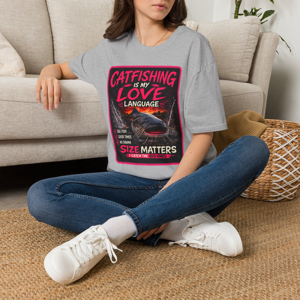 Catfishing Is My Love Language T-Shirt — Funny Fishing Graphic Tee for Anglers