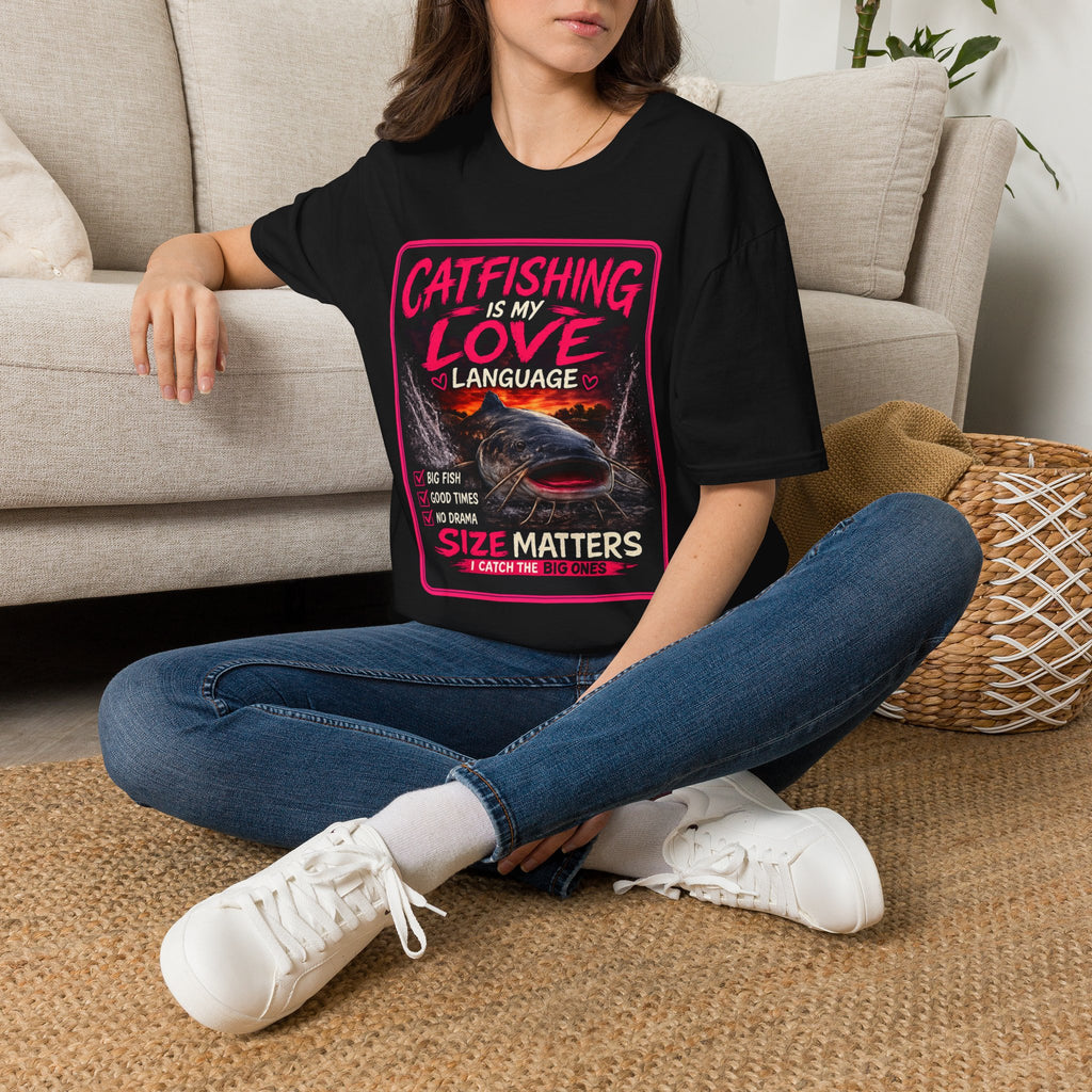 Catfishing Is My Love Language T-Shirt — Funny Fishing Graphic Tee for Anglers
